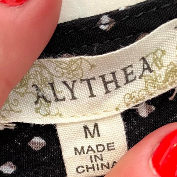 Alythea | Black & White Button Down Tank Top | Size M - Picture 3 of 4